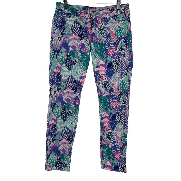 Lilly Pulitzer Womens Kelly Straight Leg Pants 6 Bright Colorful Resort Beach - Picture 1 of 9